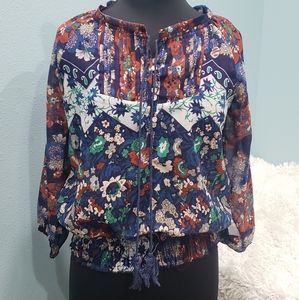 Sexy Peasant Hippie/Boho Blouse, Size Med/Large